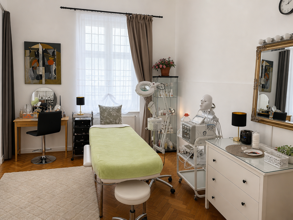 Cabină de cosmetică cu aparatură profesională