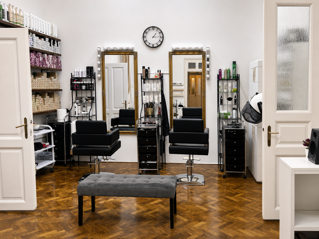 Zona de coafură a salonului Fancy by Nicole din Cluj-Napoca
