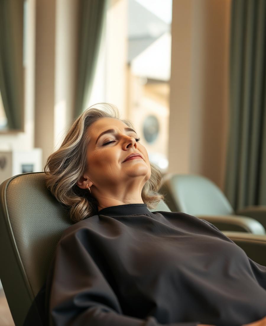 Clientă relaxată în timpul unui tratament